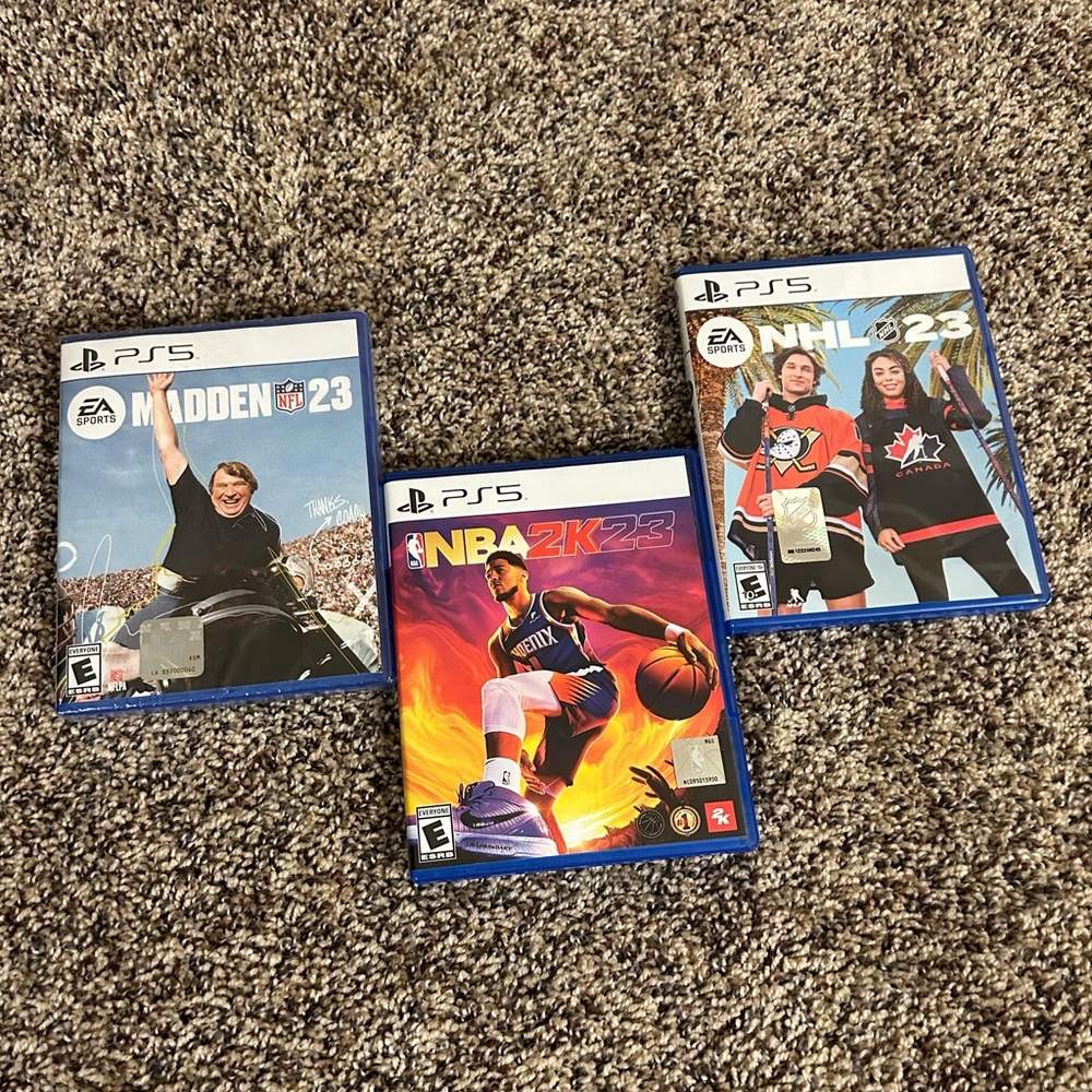 PS4 sport games. (Madden, NBA 2k23, NHL 23)